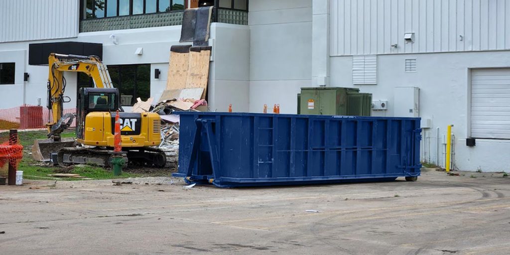 Dumpster Bin at back of building