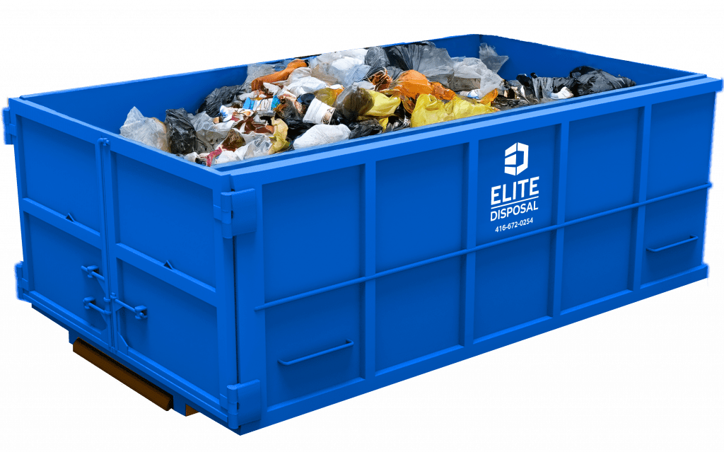 Elite Disposal Services 20 Yard Dumpster bin filled with general waste Elite Disposal Services 20 Yard Dumpster bin filled with general waste